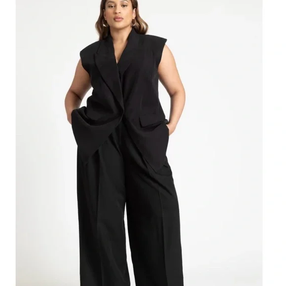 NWT Eloquii Longline Double Breasted Blazer Vest - Picture 2 of 8